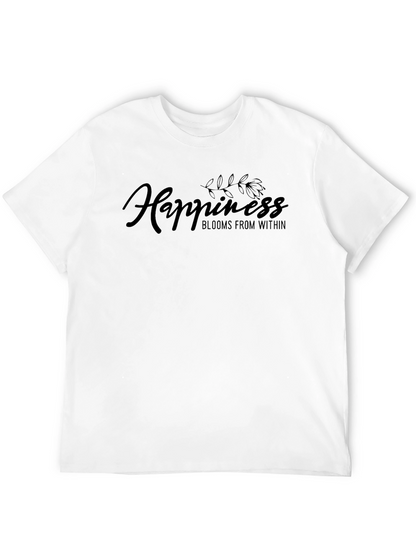 Happiness Blooms Within Black T-Shirt