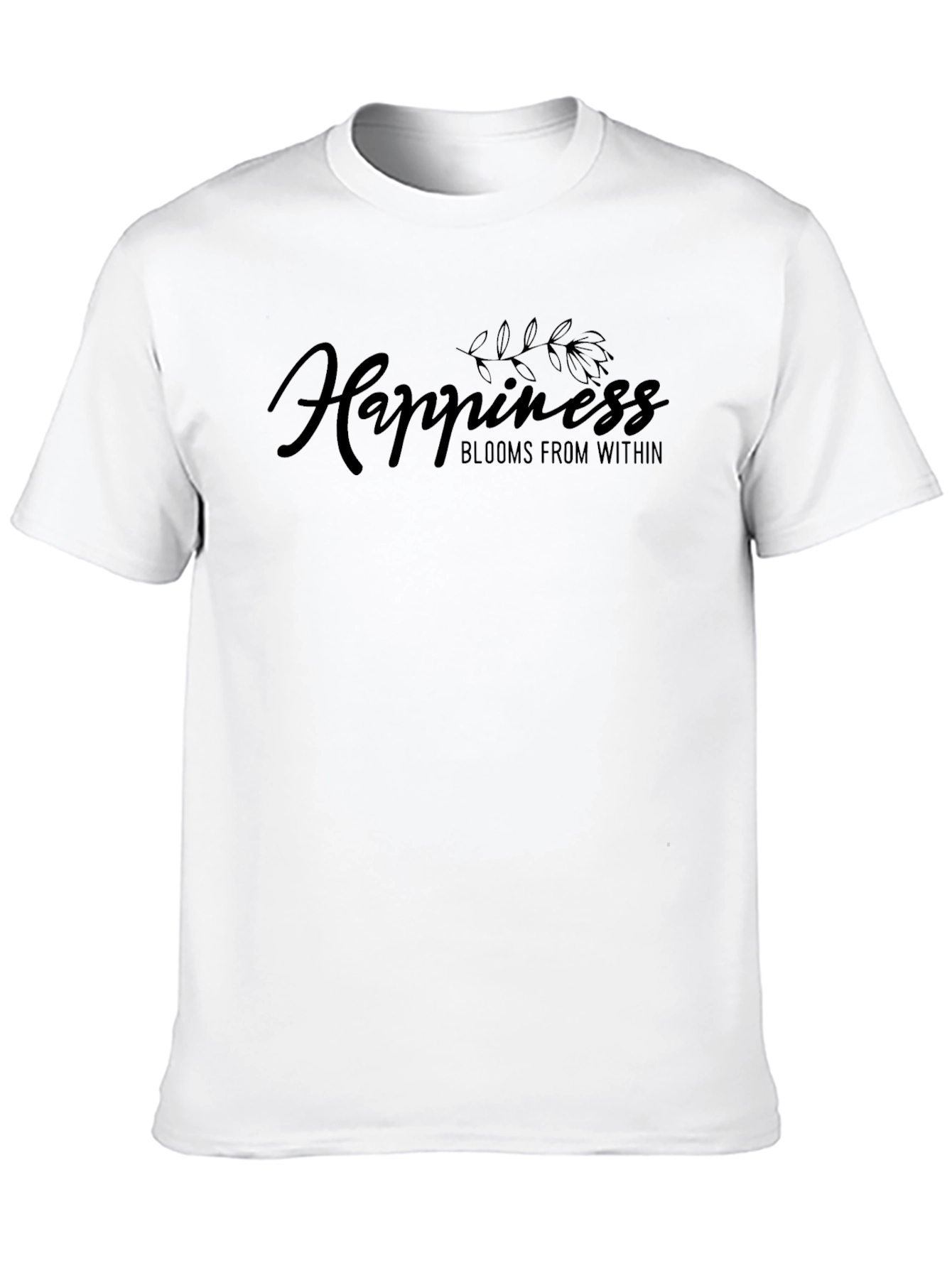 Happiness Blooms Within Black T-Shirt