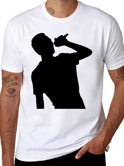 Silhouette Singer Graphic Tee - Black Cotton T-Shirt