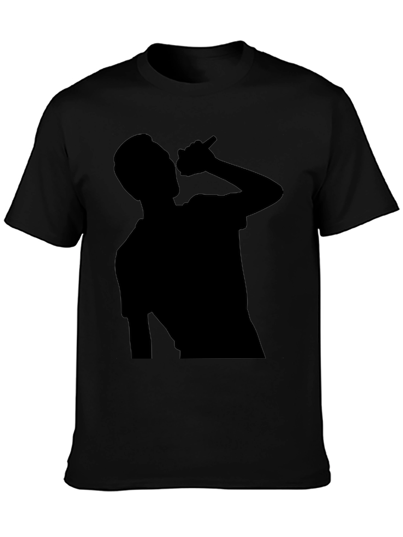Silhouette Singer Graphic Tee - Black Cotton T-Shirt