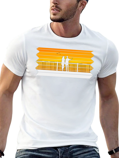 Sunset Pier Graphic Tee - Black Casual Shirt