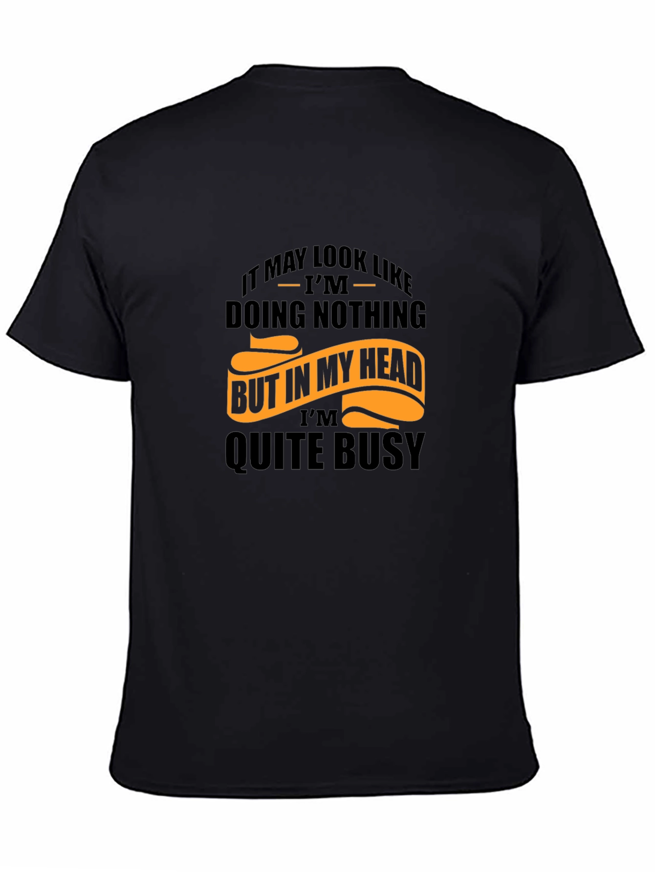 Funny Graphic Tee: Busy Mind Mens Black T-Shirt