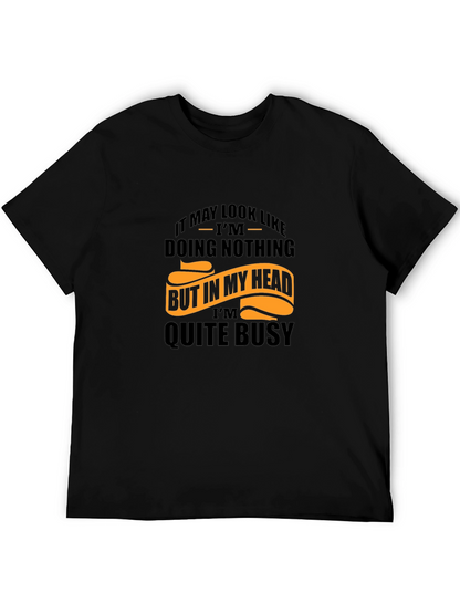 Funny Graphic Tee: Busy Mind Mens Black T-Shirt