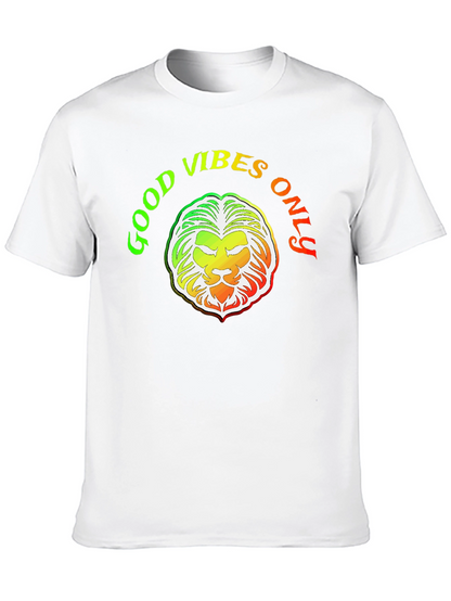 Good Vibes Only Lion Graphic T-Shirt