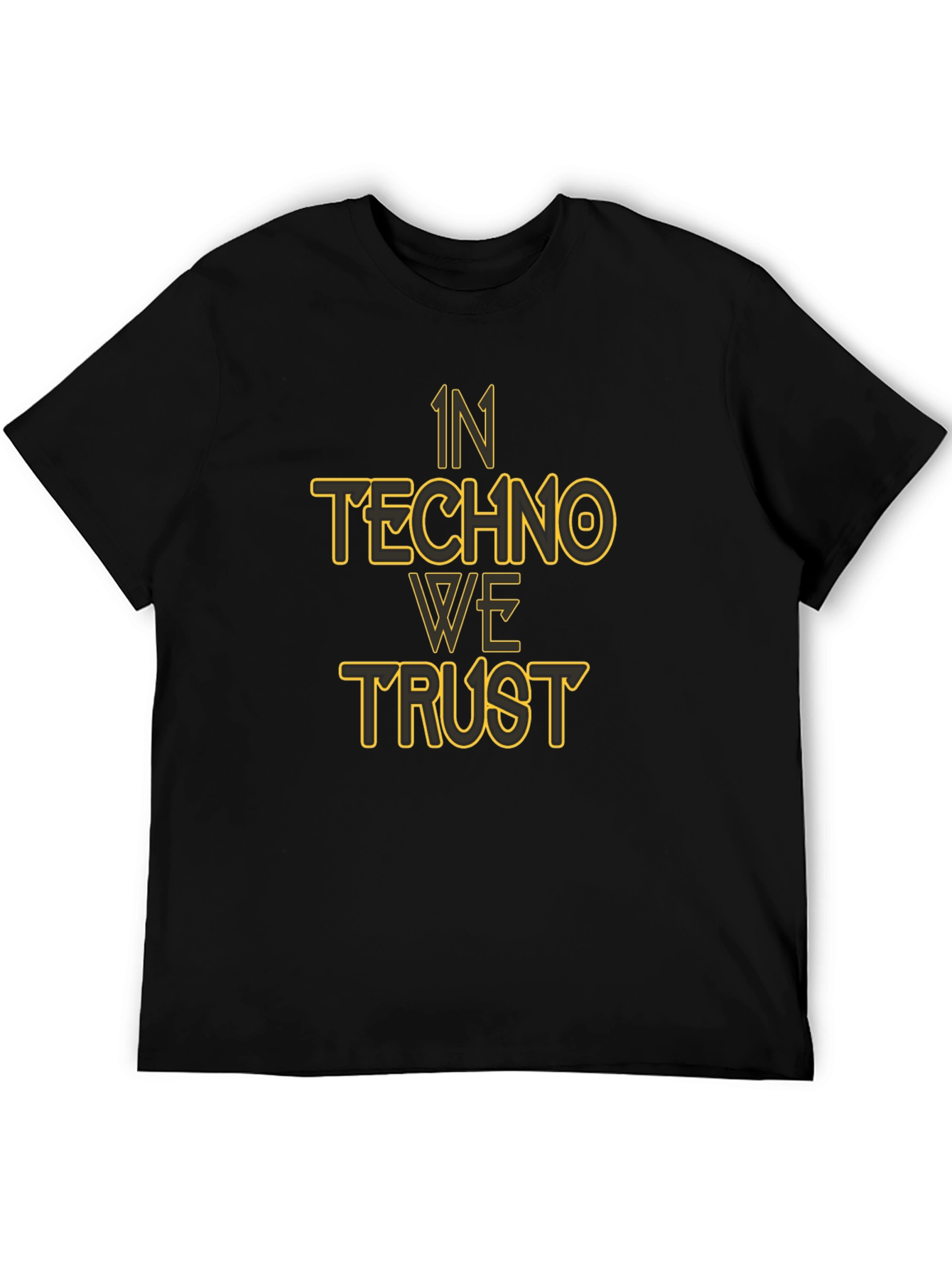 In Techno We Trust Black Graphic T-Shirt