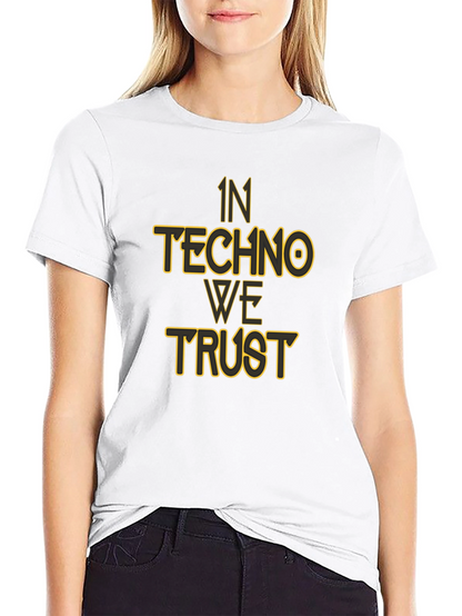 In Techno We Trust Black Graphic T-Shirt