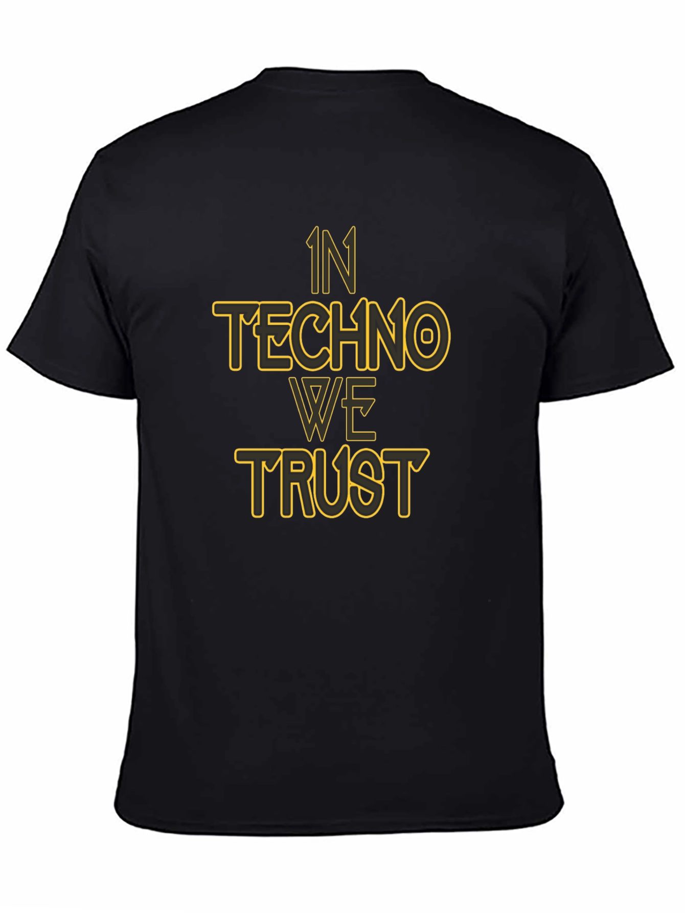 In Techno We Trust Black Graphic T-Shirt