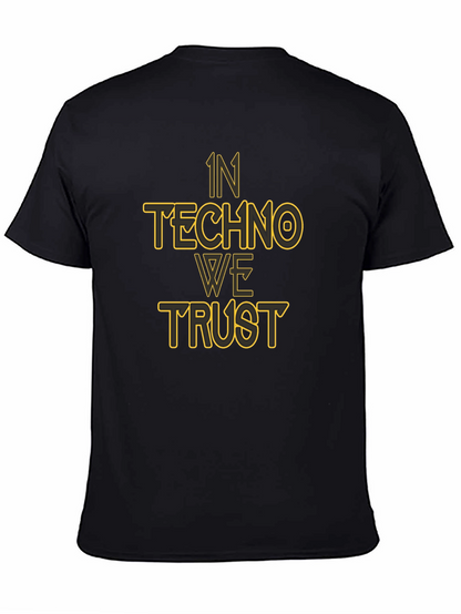 In Techno We Trust Black Graphic T-Shirt