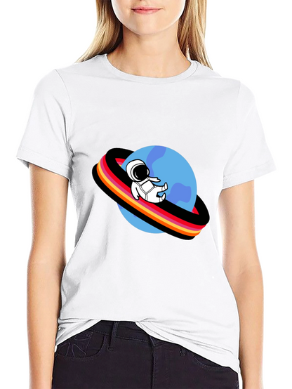 Astronaut Planet Graphic Tee - Black T-Shirt