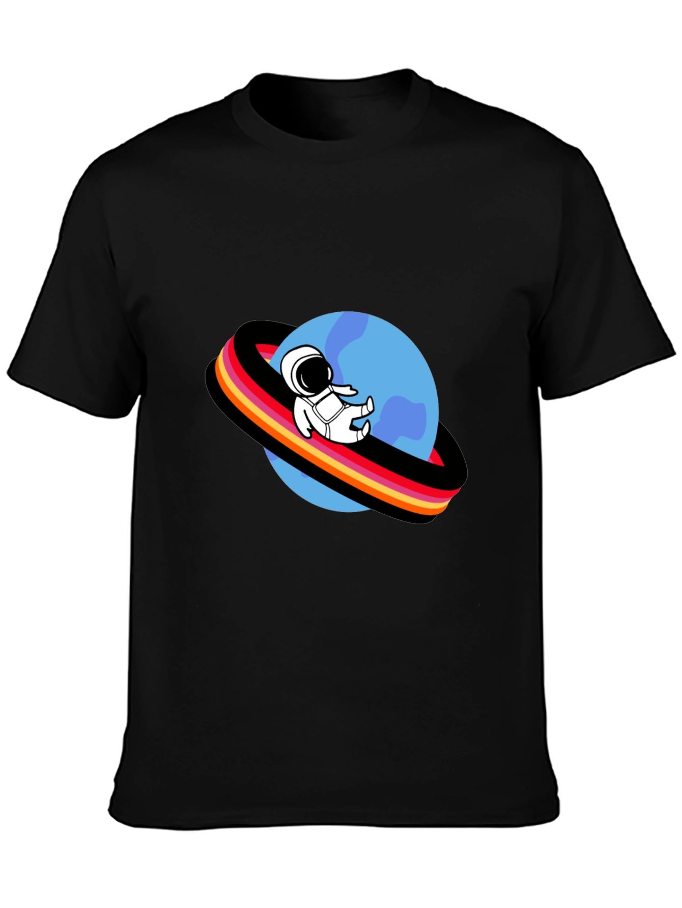 Astronaut Planet Graphic Tee - Black T-Shirt