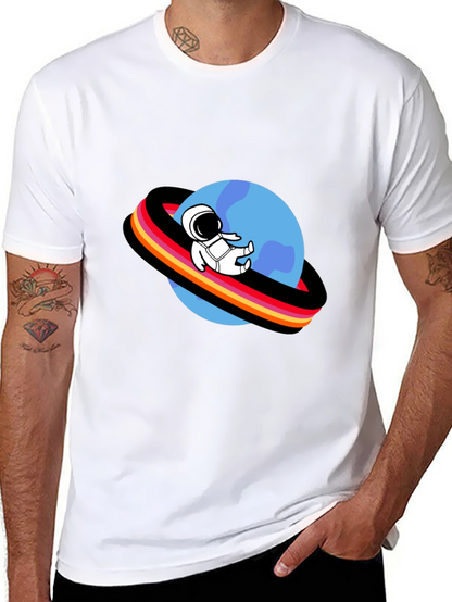 Astronaut Planet Graphic Tee - Black T-Shirt