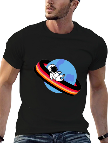 Astronaut Planet Graphic Tee - Black T-Shirt