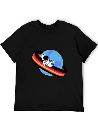 Astronaut Planet Graphic Tee - Black T-Shirt