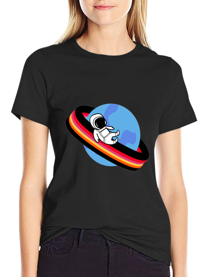 Astronaut Planet Graphic Tee - Black T-Shirt