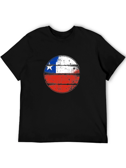 Chile Flag Graphic Tee - Distressed Design