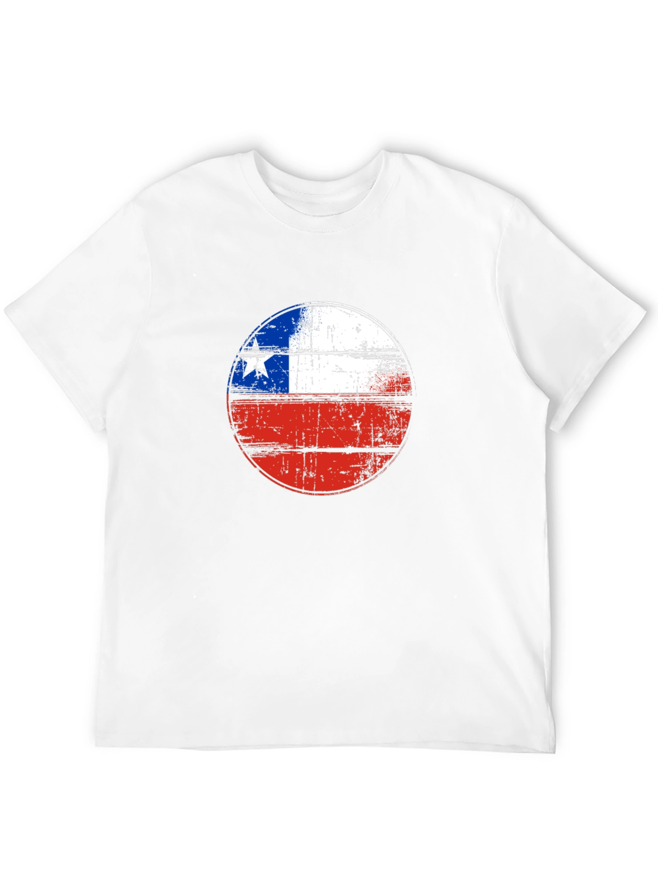 Chile Flag Graphic Tee - Distressed Design