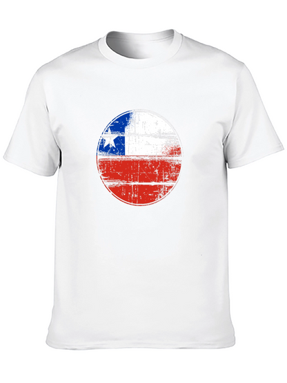 Chile Flag Graphic Tee - Distressed Design