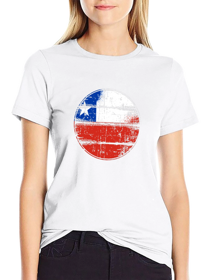 Chile Flag Graphic Tee - Distressed Design