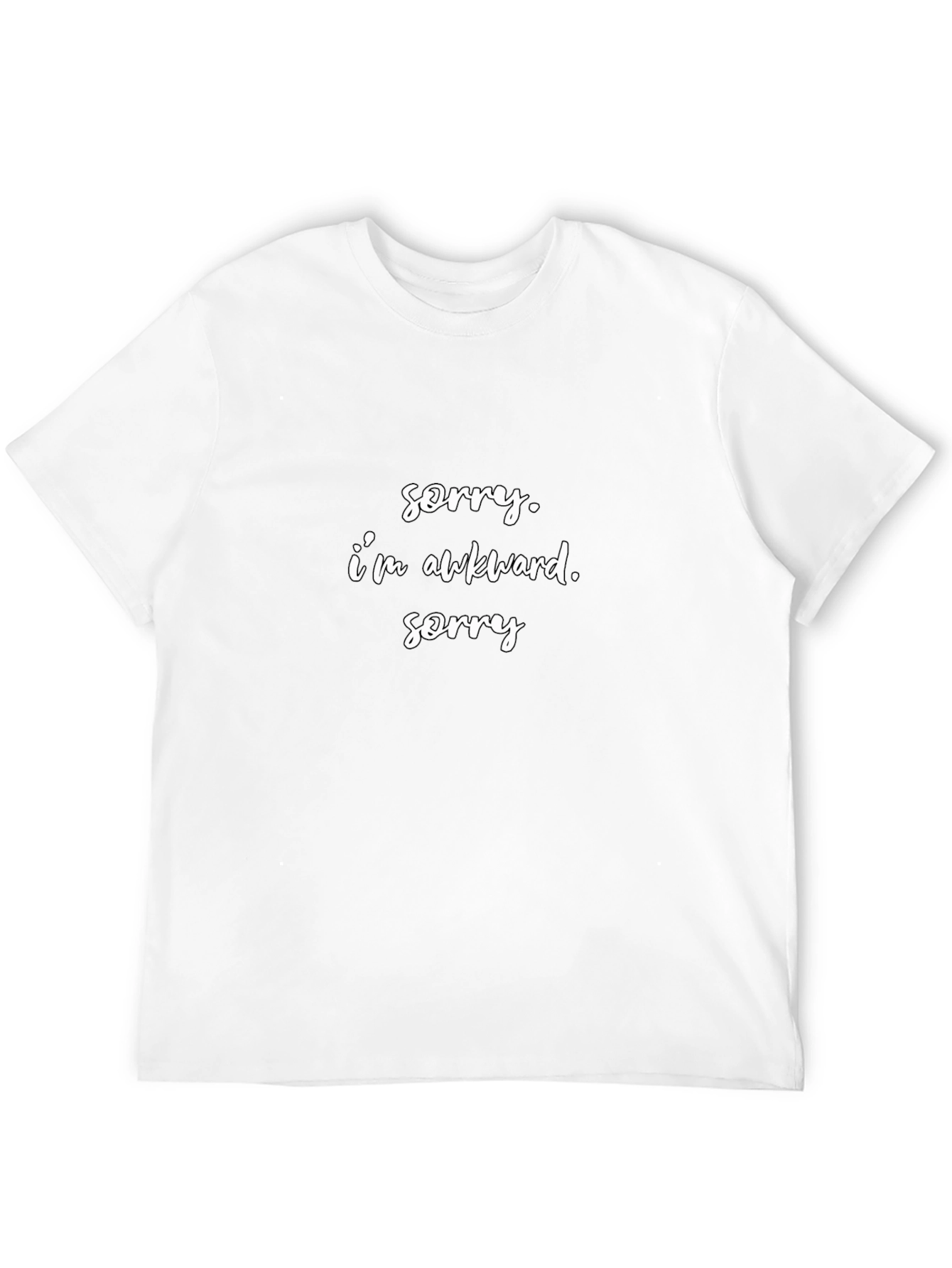 Awkward Sorry Graphic Tee - Black Cotton T-Shirt