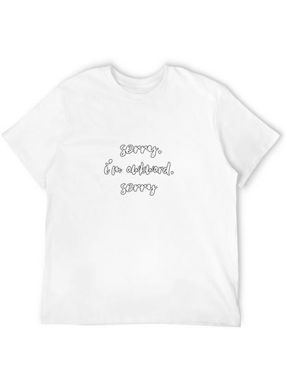 Awkward Sorry Graphic Tee - Black Cotton T-Shirt