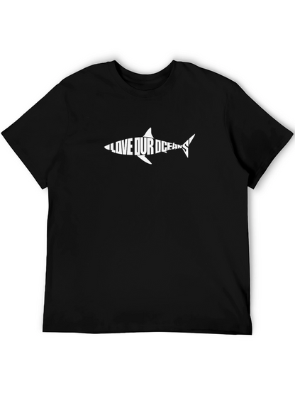 Love Our Oceans Shark Graphic Tee - Black