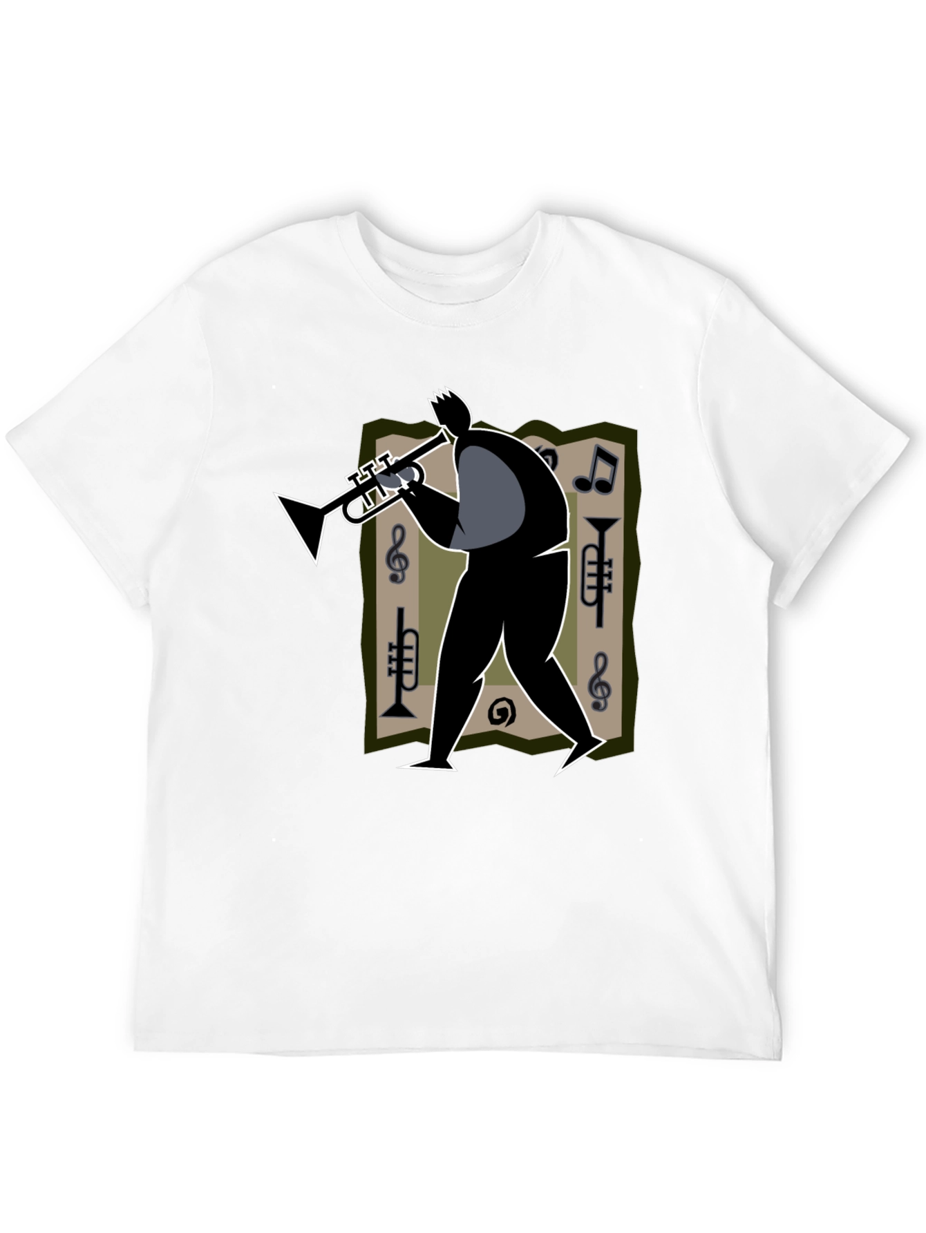 Jazz Musician Graphic Tee - Black Cotton T-Shirt