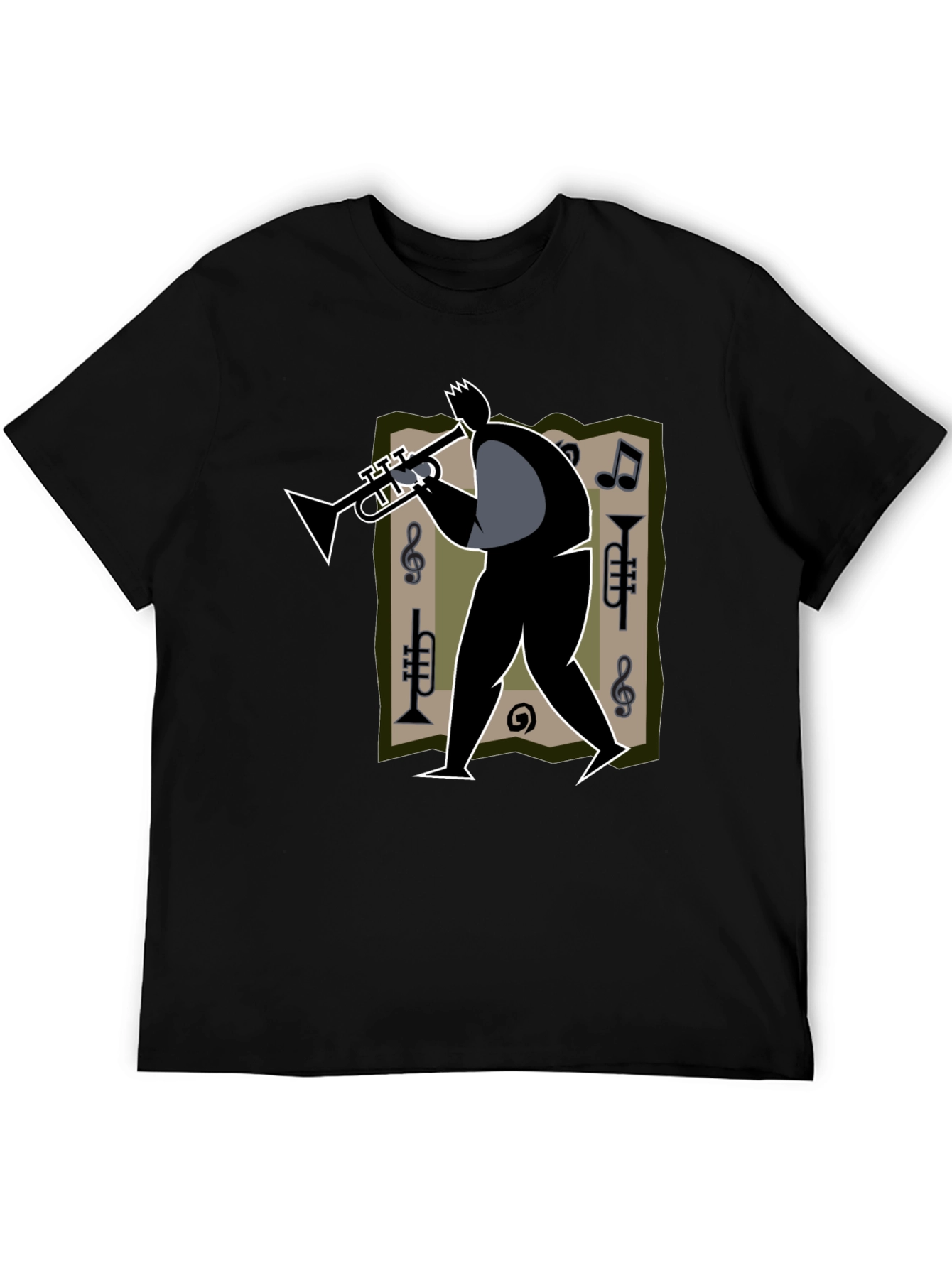 Jazz Musician Graphic Tee - Black Cotton T-Shirt