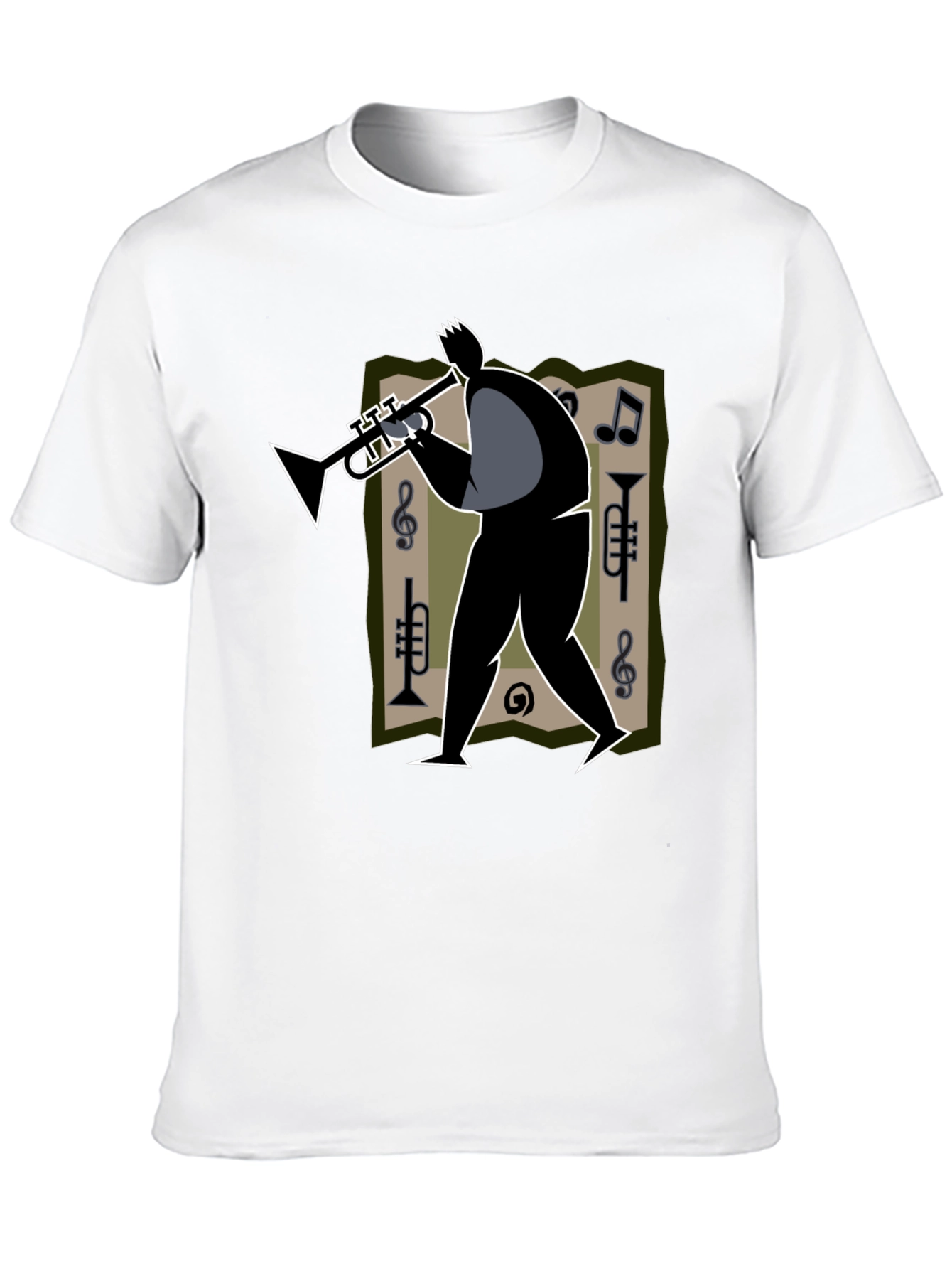 Jazz Musician Graphic Tee - Black Cotton T-Shirt