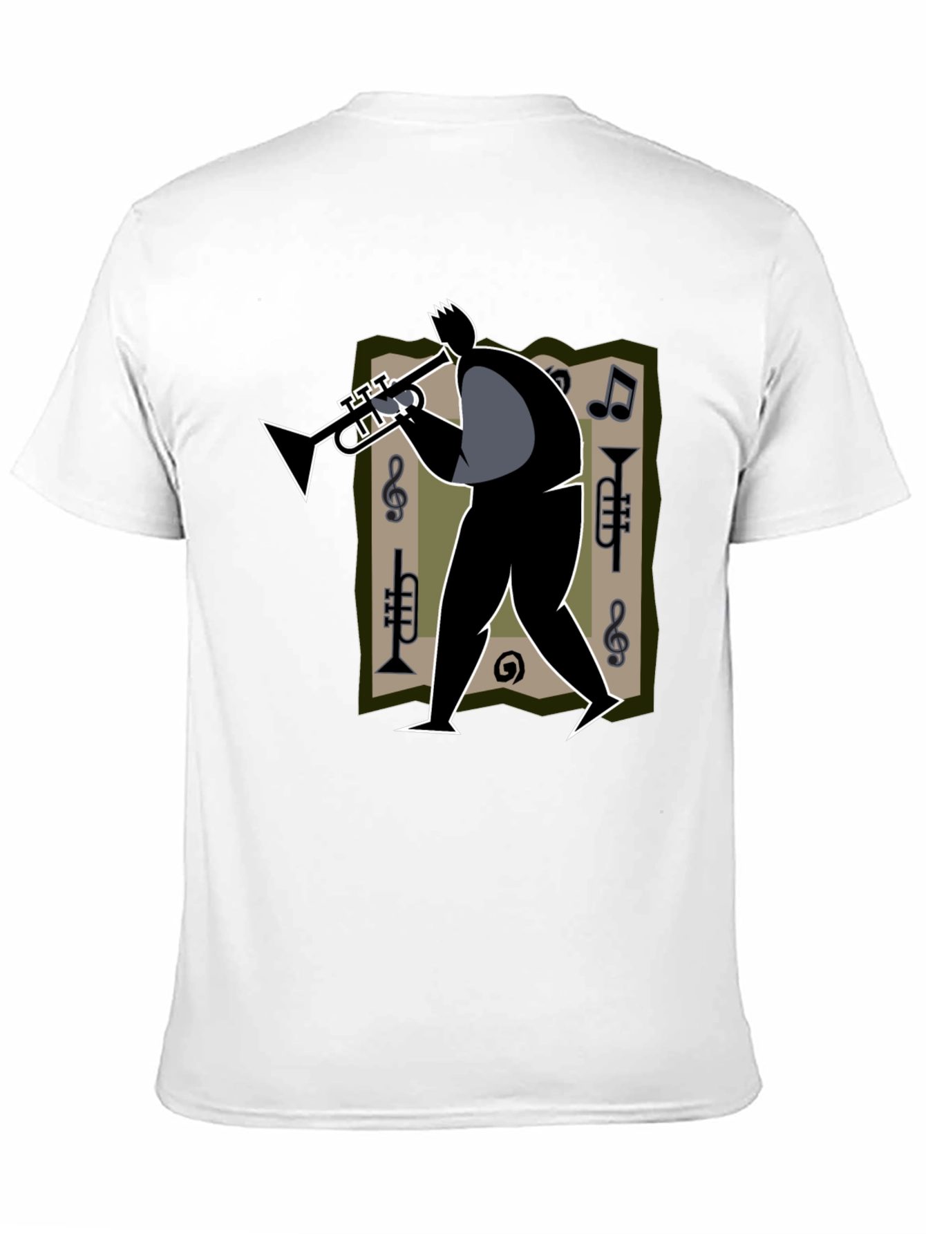 Jazz Musician Graphic Tee - Black Cotton T-Shirt