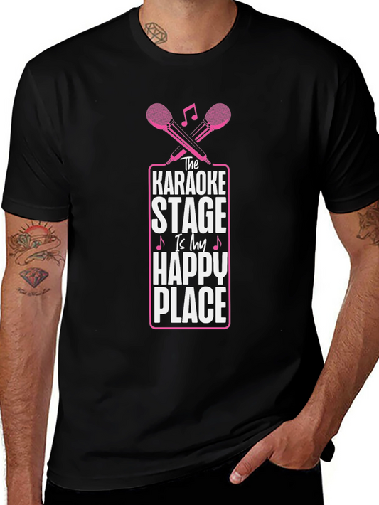 Karaoke Stage Happy Place Graphic T-Shirt