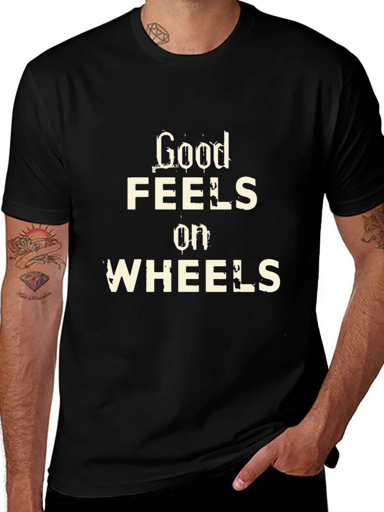 Good Feels on Wheels Graphic Tee - Black
