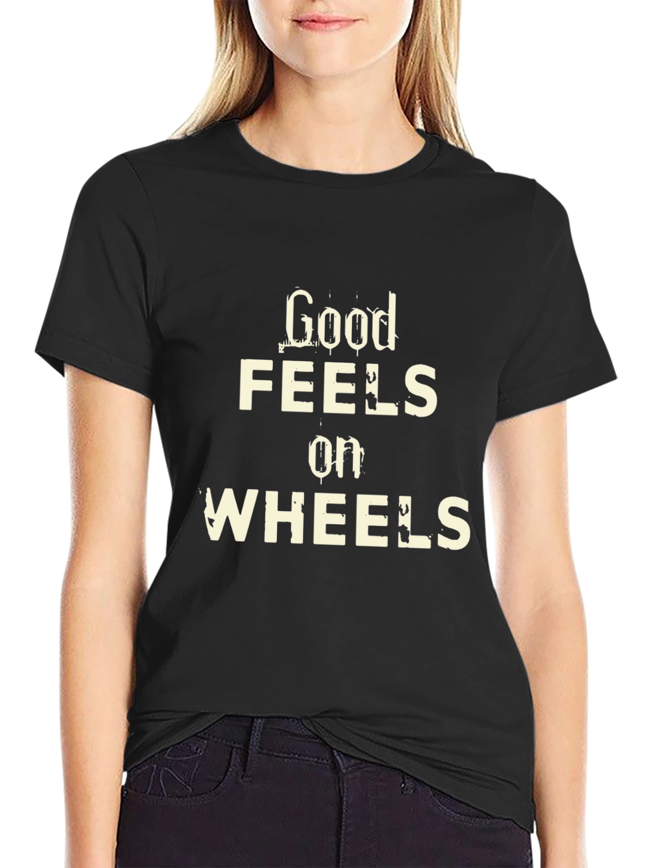 Good Feels on Wheels Graphic Tee - Black