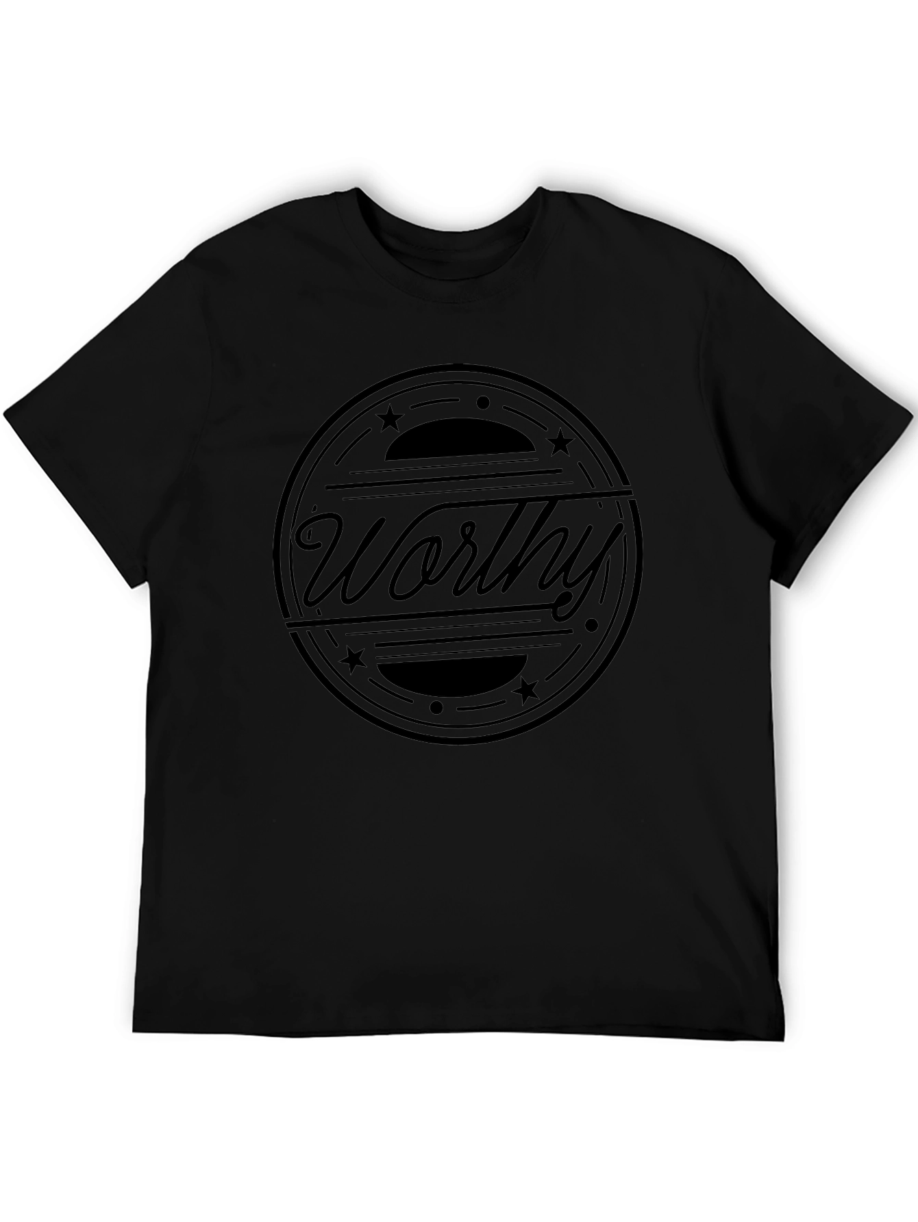 Worthy Graphic Print Black Cotton T-Shirt