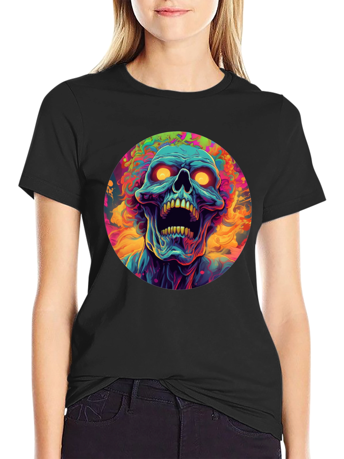 Psychedelic Skull Graphic Tee