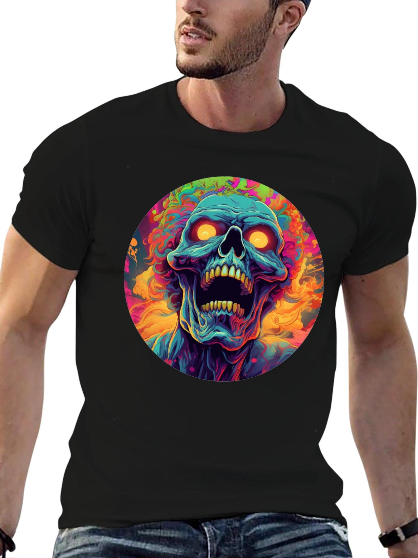 Psychedelic Skull Graphic Tee
