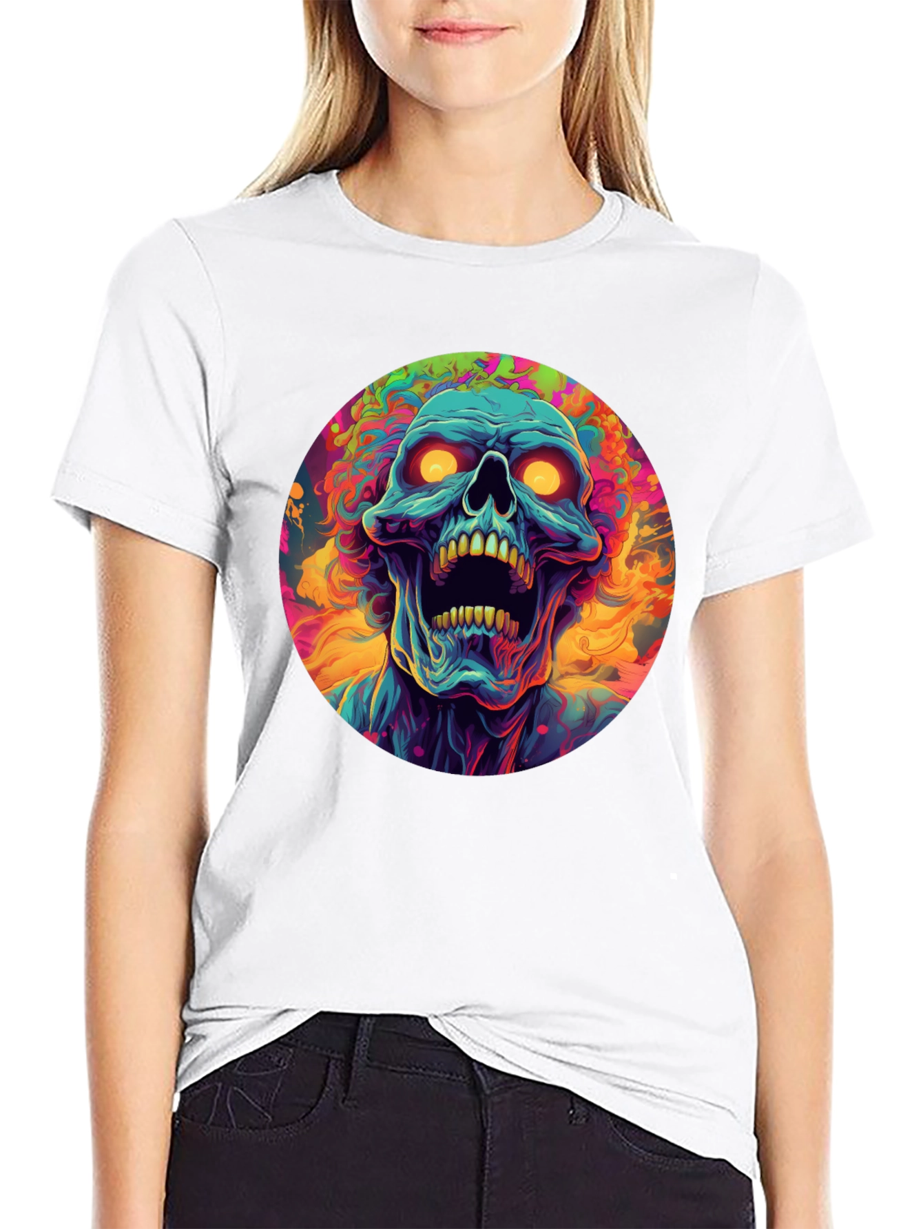 Psychedelic Skull Graphic Tee
