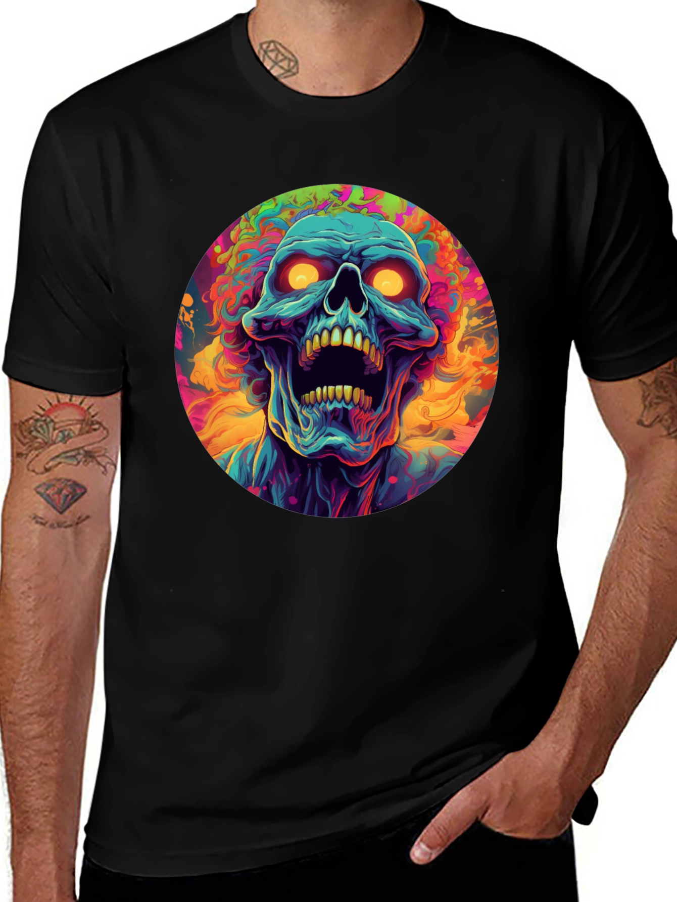 Psychedelic Skull Graphic Tee