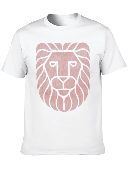 Lion Head Graphic Print T-Shirt - Stylish Mens Tee