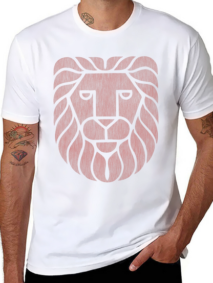 Lion Head Graphic Print T-Shirt - Stylish Mens Tee