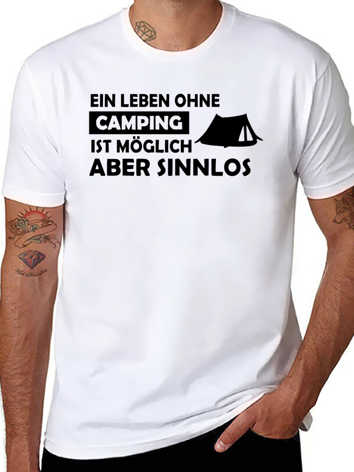Camping is Possible Funny German Graphic T-Shirt