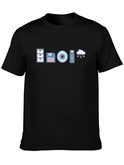 Data Storage Evolution Graphic Tee - Black