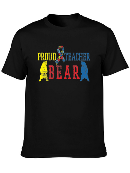 Proud Teacher Bear Autism Awareness T-Shirt