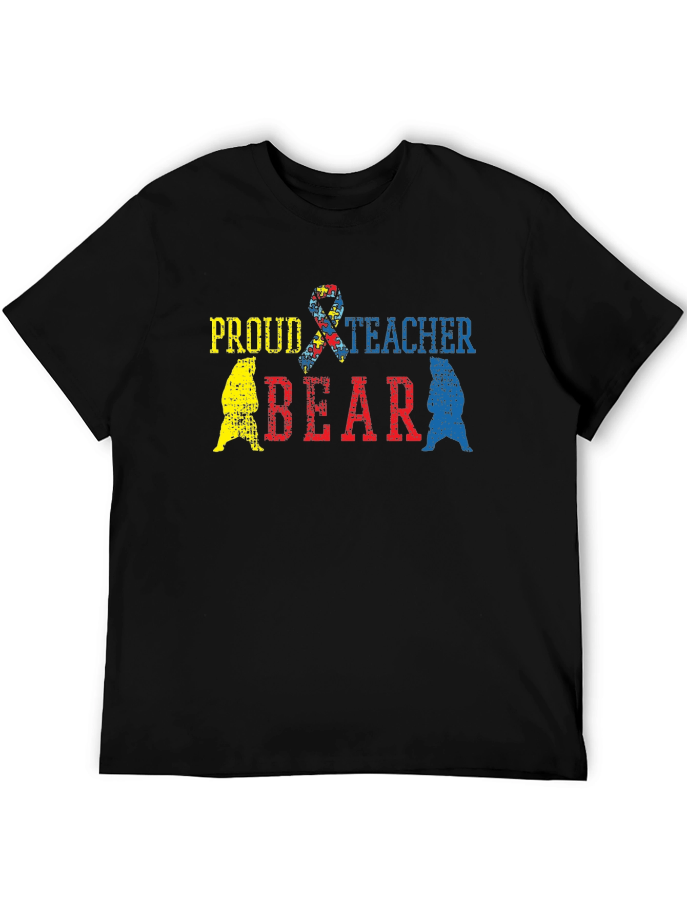 Proud Teacher Bear Autism Awareness T-Shirt