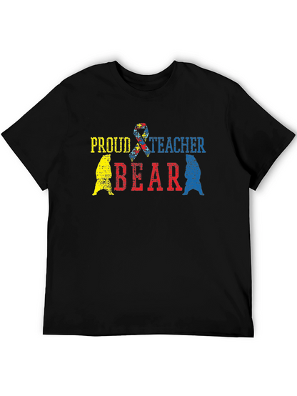 Proud Teacher Bear Autism Awareness T-Shirt