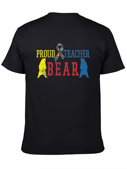 Proud Teacher Bear Autism Awareness T-Shirt