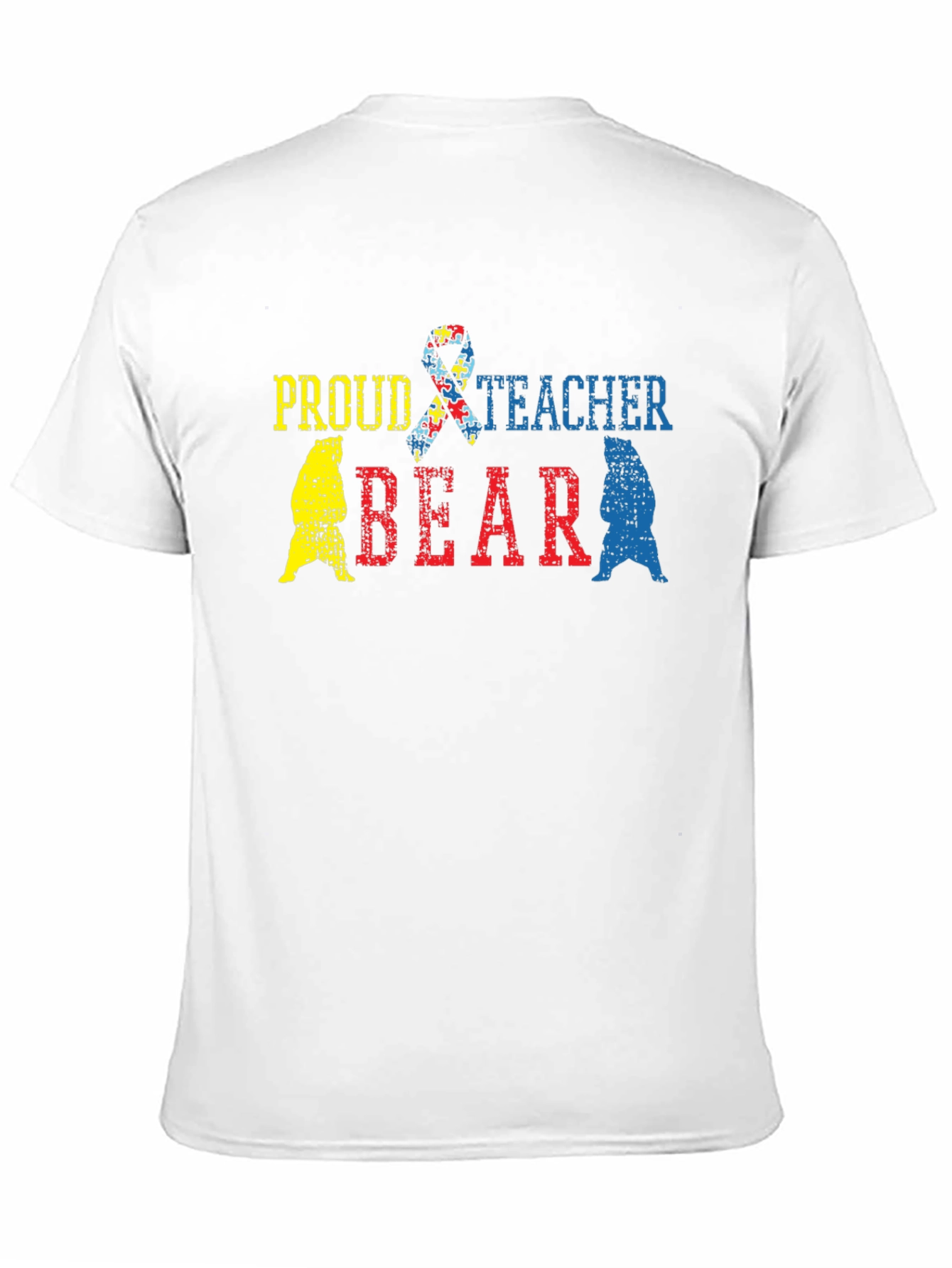 Proud Teacher Bear Autism Awareness T-Shirt