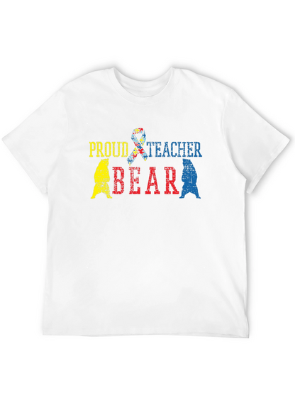 Proud Teacher Bear Autism Awareness T-Shirt