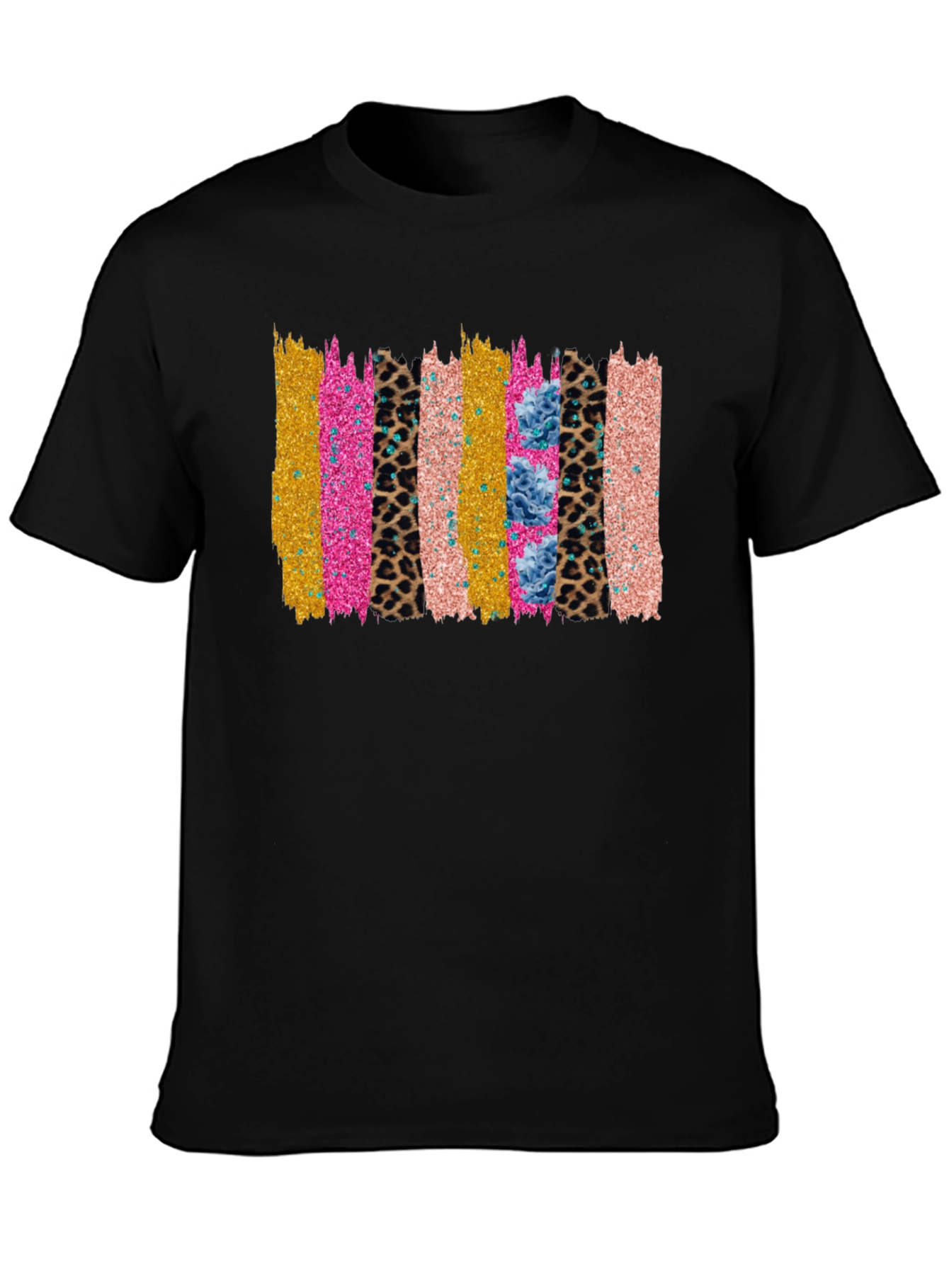 Funky Brushstroke Graphic Tee - Black