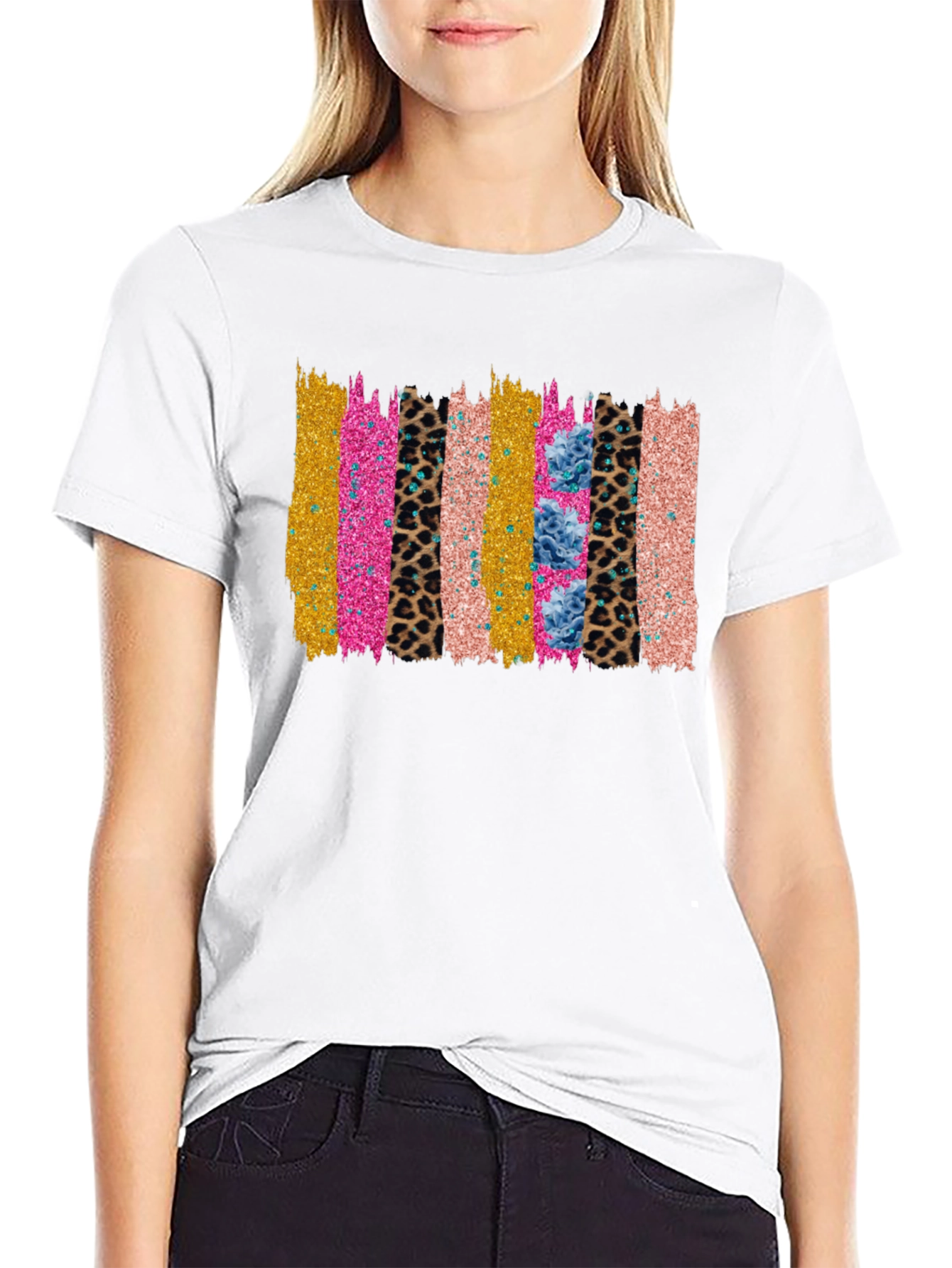 Funky Brushstroke Graphic Tee - Black