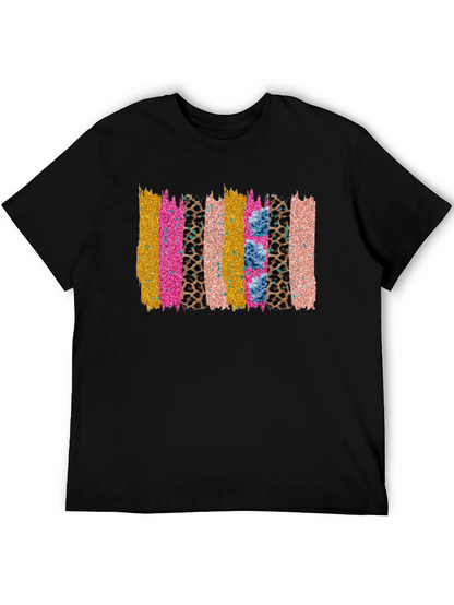 Funky Brushstroke Graphic Tee - Black